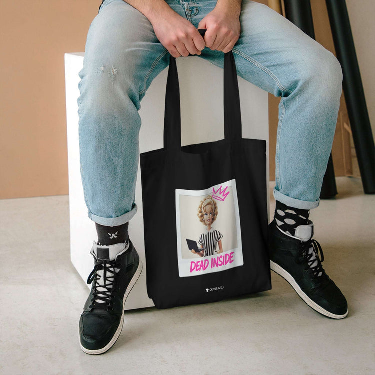 Dead Inside Tee -  Bold Pop Art Polaroid Doll Tote Bag by Oliver & Eli