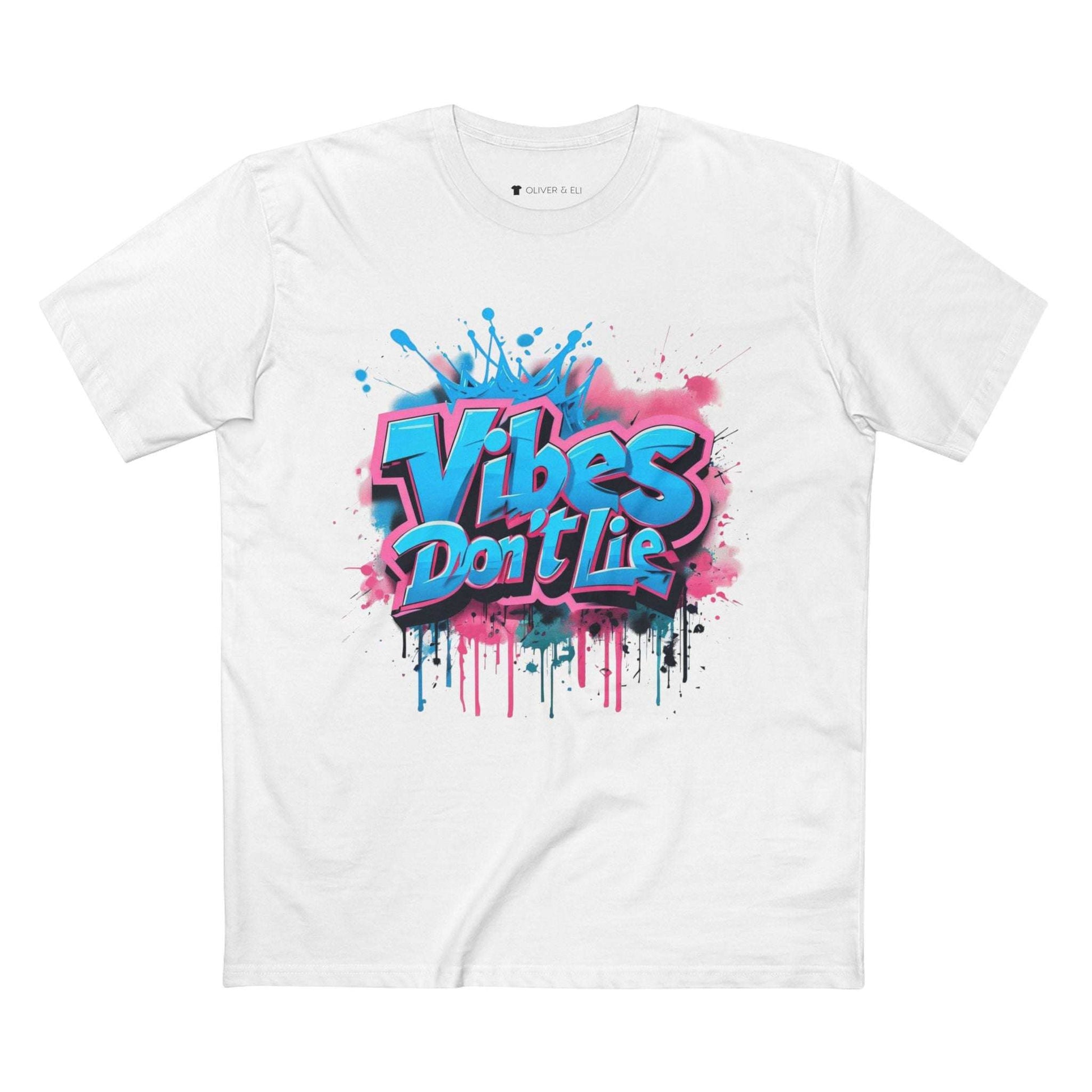 Vibes Don't Lie Tee. Bold Motivational Street Art T-Shirt by Oliver & Eli