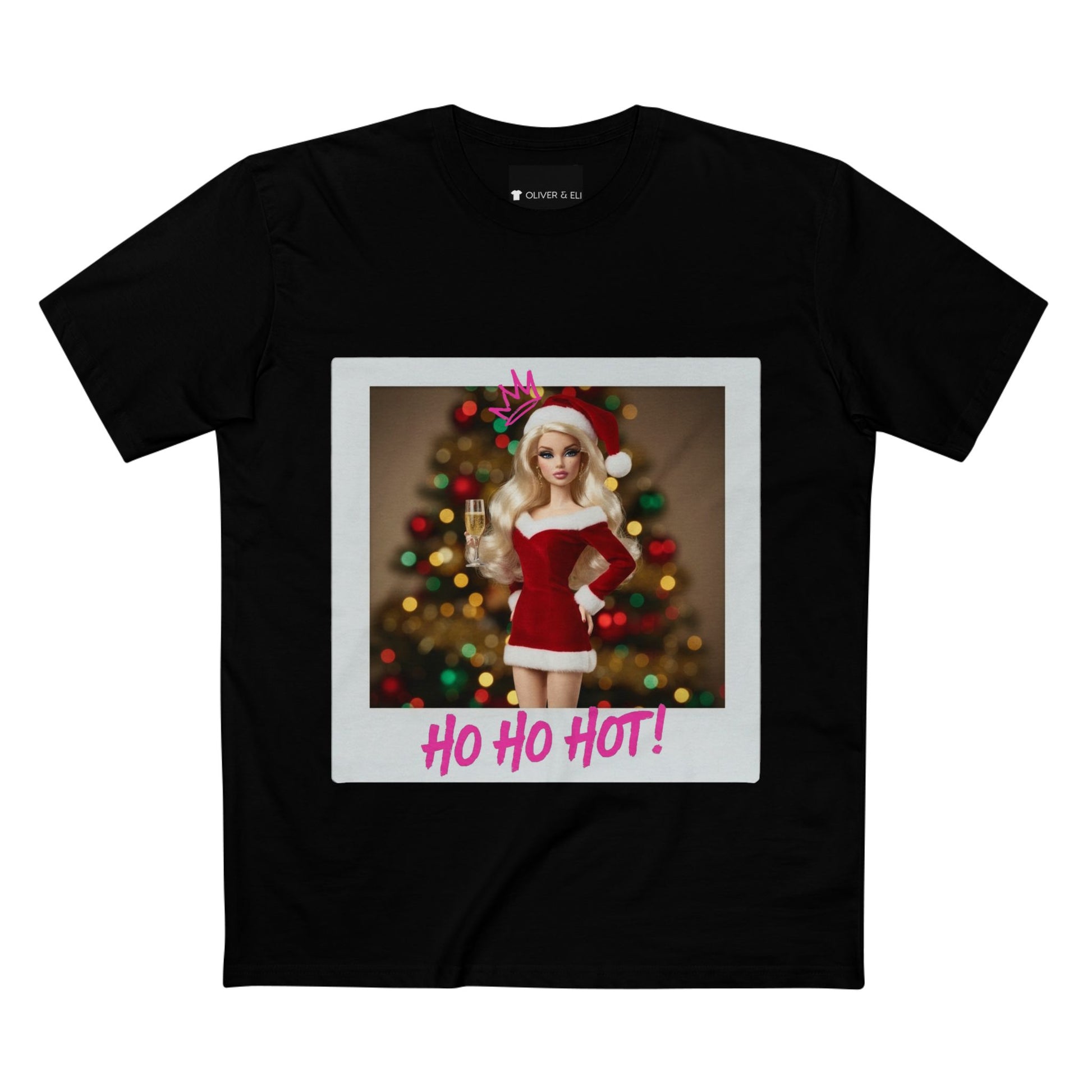 Oliver & Eli’s Sleigh Season collection — premium cotton Christmas t-shirt with graffiti print and festive design.