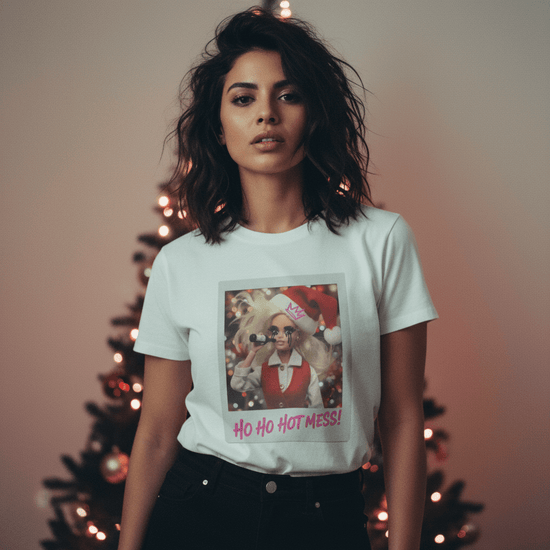 Oliver & Eli’s Sleigh Season collection — premium cotton Christmas t-shirt with graffiti print and festive design.