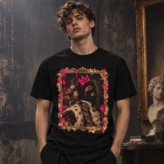 The Masked King Graphic Tee |  Bold Vintage Art T-Shirt