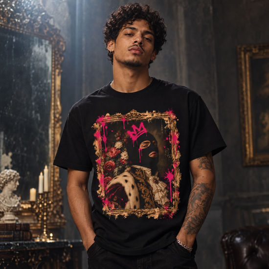 The Masked King Graphic Tee |  Bold Vintage Art T-Shirt