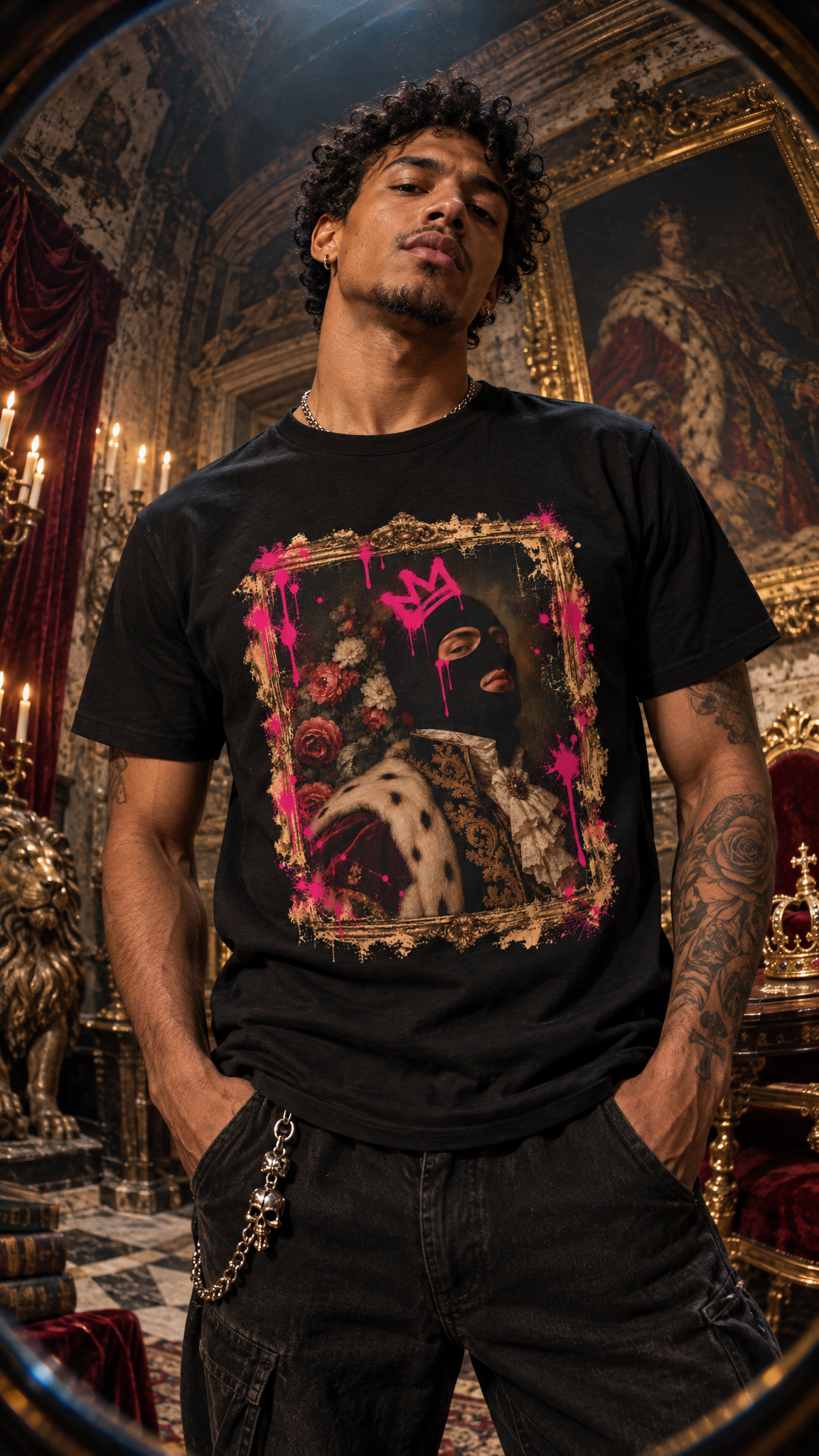 The Masked King Graphic Tee |  Bold Vintage Art T-Shirt
