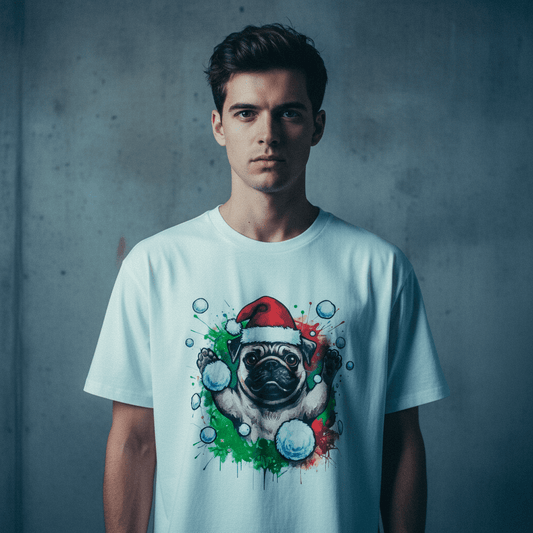 Model wearing Oliver & Eli premium statement t-shirt – bold style wearable art 