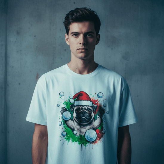 Model wearing Oliver & Eli premium statement t-shirt – bold style wearable art 