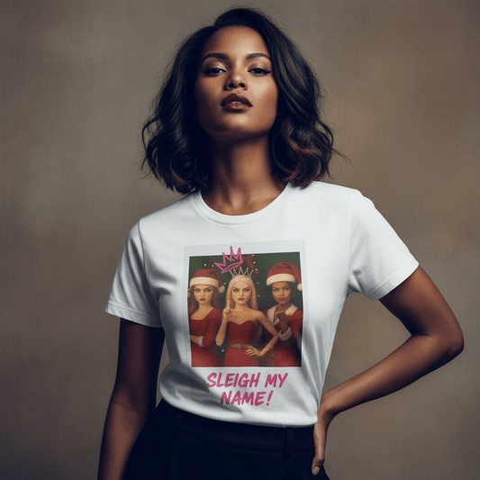 Model wearing Oliver & Eli premium statement tote – bold style wearable art